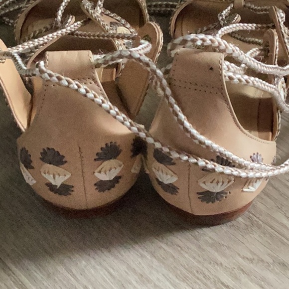 Schutz Beige Strappy Sandals with Rope Detail - Picture 5 of 9
